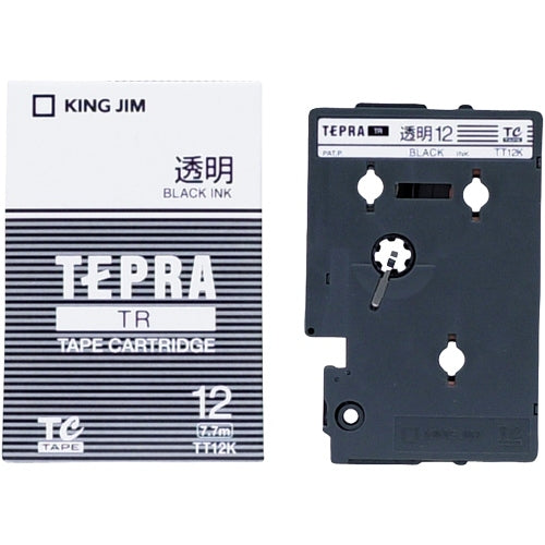 キングジム テプラTRテープ TT12K 透明に黒文字 12mm 4971660752706