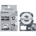 King Jim PRO Tape Iron SF12K White with Black Letters 12mm
