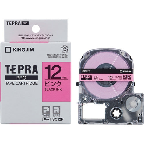 It is lindera 12mm to キングジムテプラ PRO tape SC12P peach