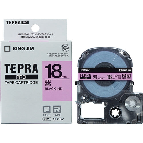 Лента King Jim Tepra PRO SC18V Фиолетовая с черными буквами 18 мм 4971660766109