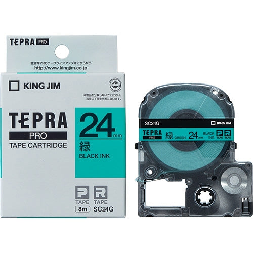 King Jim Tepla PRO tapes SC24G green on black 24 mm