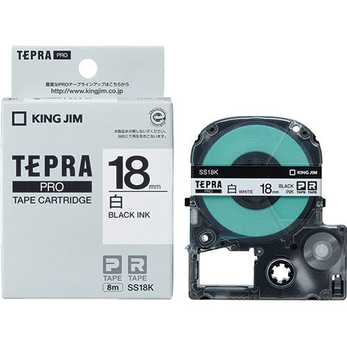 King Jim Tepla PRO tapes SS18K white, 18 mm black