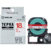 King Jim Tepra PRO Tape SS18R White with Red Letters 18mm 4971660762002