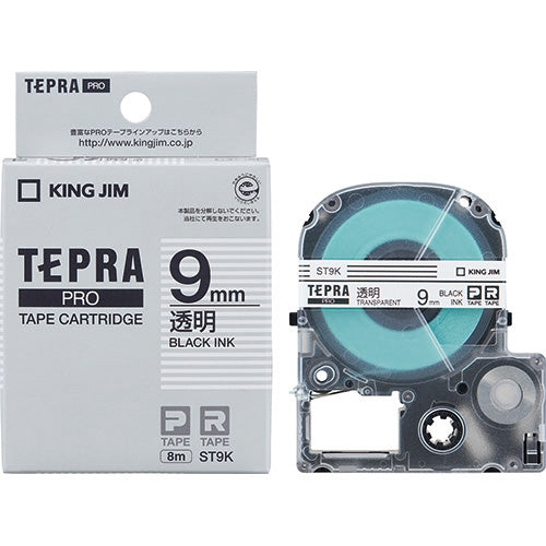 King Jim Tepla PRO tapes ST9K in transparent black 9 mm