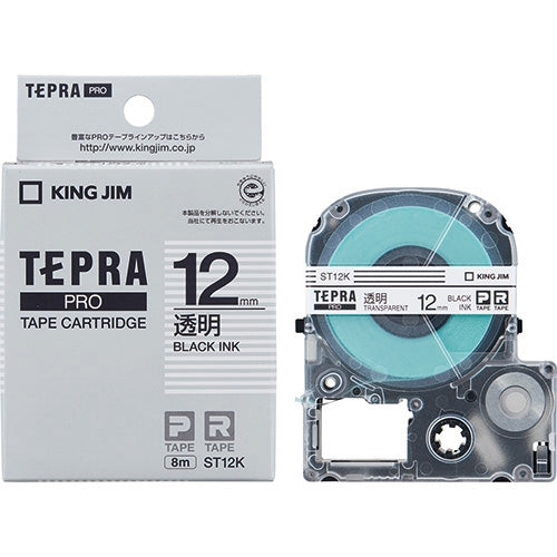 King Jim Tepla PRO tapes ST12K in transparent black 12 mm
