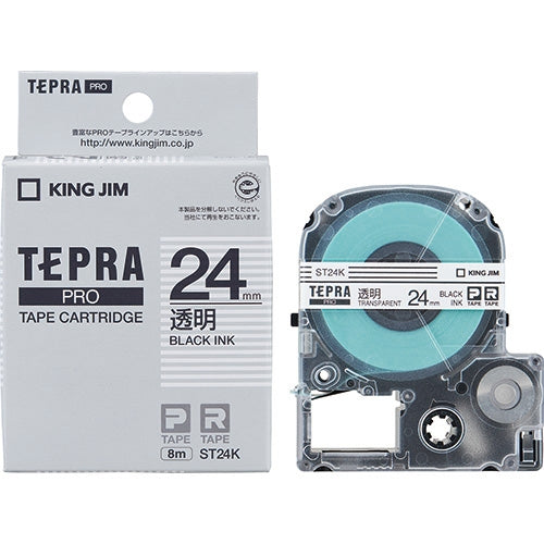 King Jim Tepla PRO tapes ST24K in transparent black 24 mm