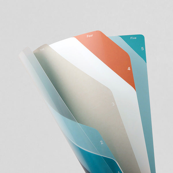 35340006 ミドリ クリアホルダー 5ポケット A4 ストライプ柄 紺 35340006 デザインフィル 4902805353403（5セット）