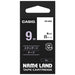 Casio Computer label tape XR-9WE white on black 9 mm