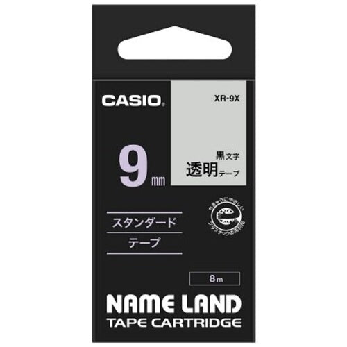 Casio calculator transparent tape XR-9X to transparent black 9 mm