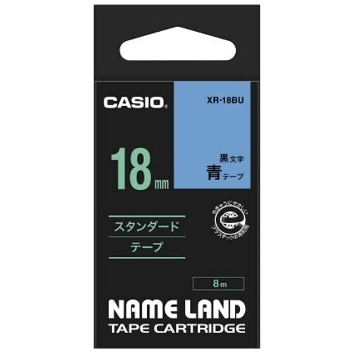 It is lindera 18mm in CASIO COMPUTER Co., Ltd. label tape XR-18BU blue