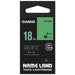 Casio Computer Label Tape XR-18GN Green with Black Letters 18mm