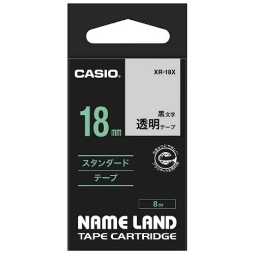 Калькулятор Casio прозрачная лента XR-18X на прозрачную черную 18 мм