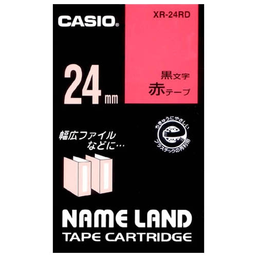 It is lindera 24mm in CASIO COMPUTER Co., Ltd. label tape XR-24RD red