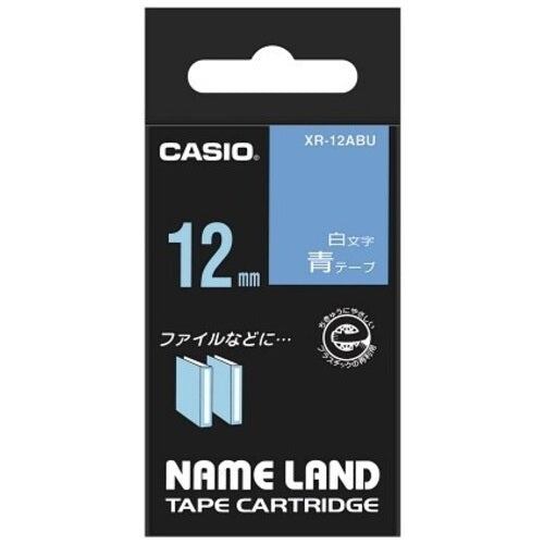 Casio Computer label tape XR-12ABU blue white-12 mm