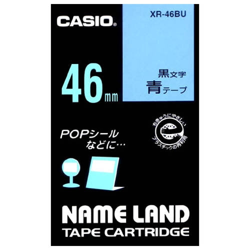 It is lindera 46mm in CASIO COMPUTER Co., Ltd. label tape XR-46BU blue