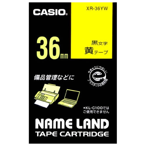 It is lindera 36mm in CASIO COMPUTER Co., Ltd. label tape XR-36YW yellow