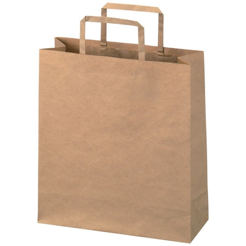 スマートバリュー 手提袋 平紐 茶 小 50枚 B291J-B