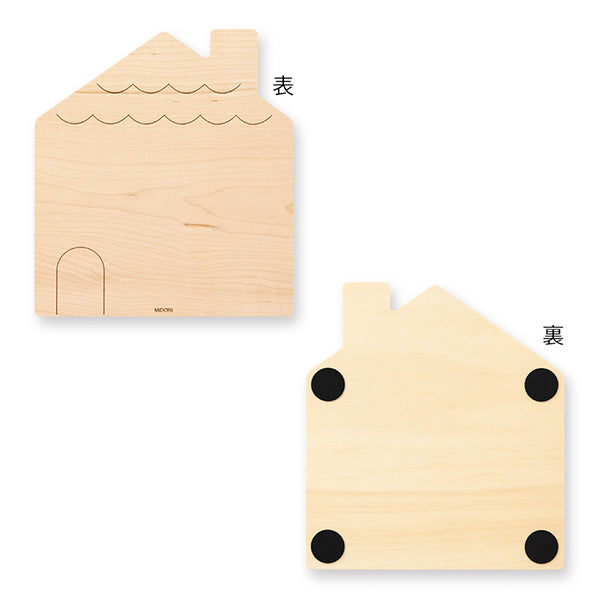 DF ホワイトボード木製M 家 ミドリ 35435006　4902805354356（10セット）