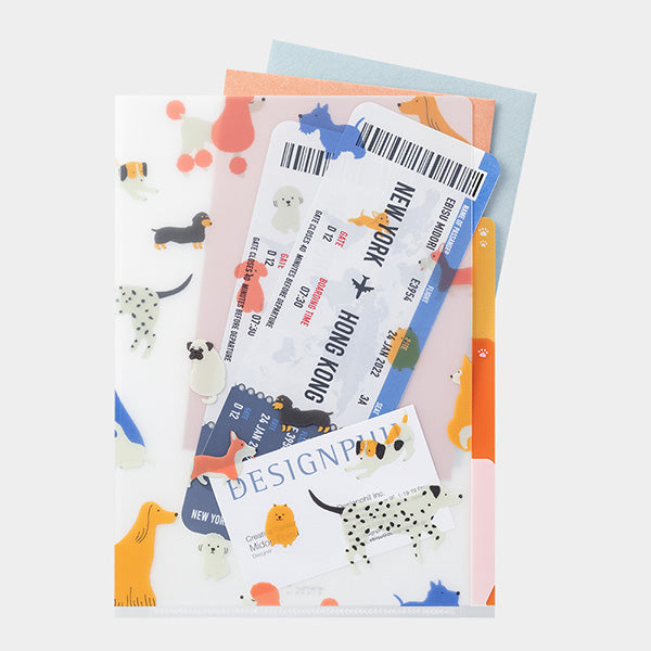 OS 3PクリアホルダーA5 イヌ 35470 ミドリ 35470006（10セット）