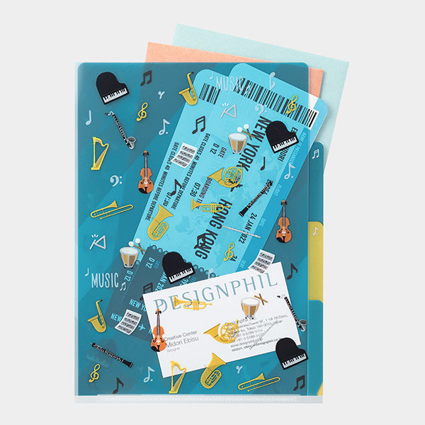 ミドリ　３ポケットホルダー＜Ａ５＞　ガッキ 35475006 4902805354752（10セット）