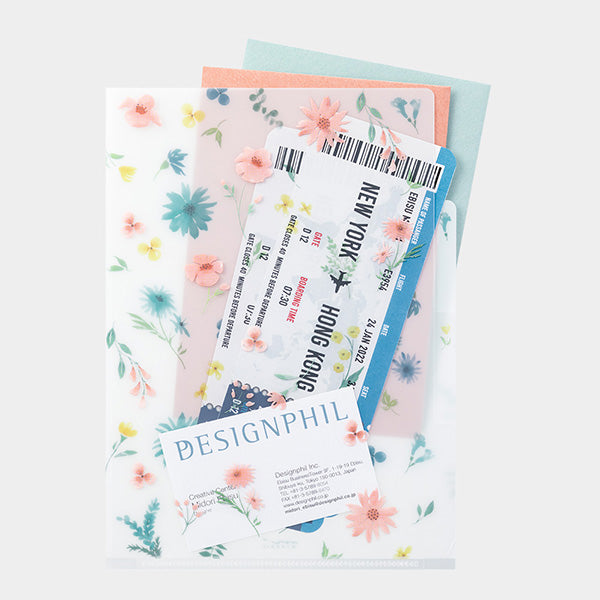 3PクリアホルダーA5 花柄B 35476 ミドリ 35476006（10セット）