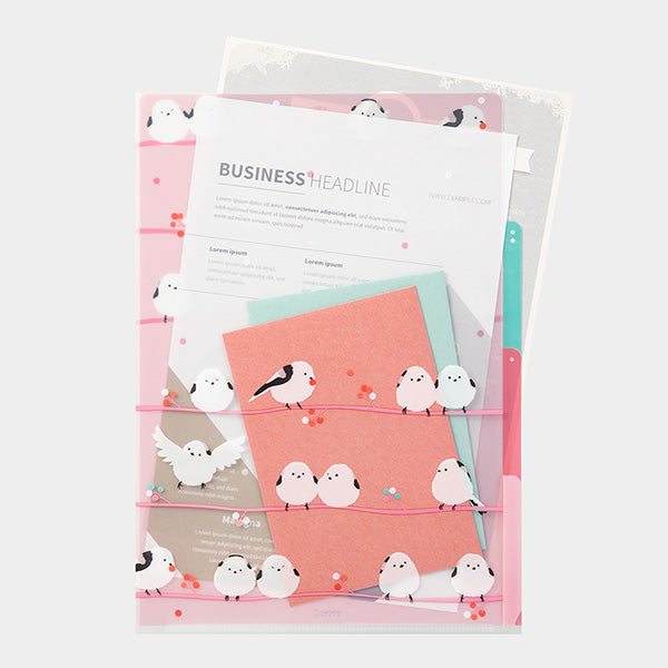 3PクリアホルダーA4シマエナガ 35482 ミドリ 35482006（10セット）