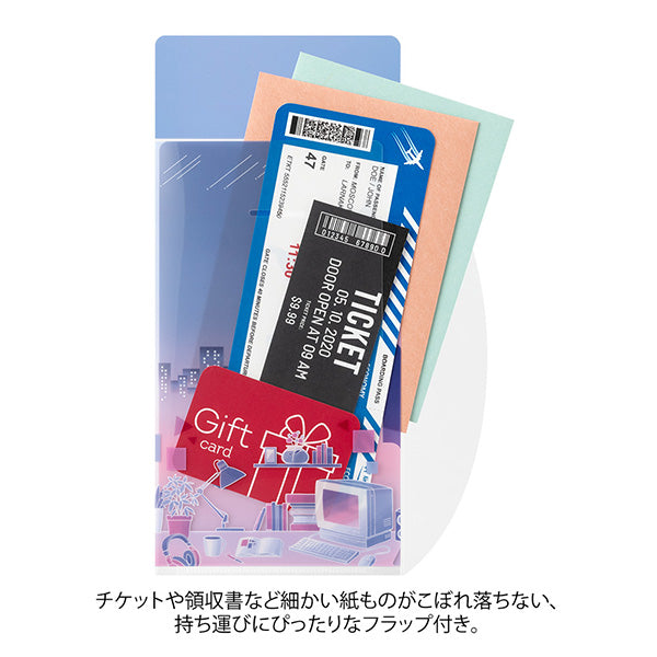 ミドリ ３ポケットクリアホルダー＜Ａ５スリム＞フ 35560006　4902805355605（5セット）