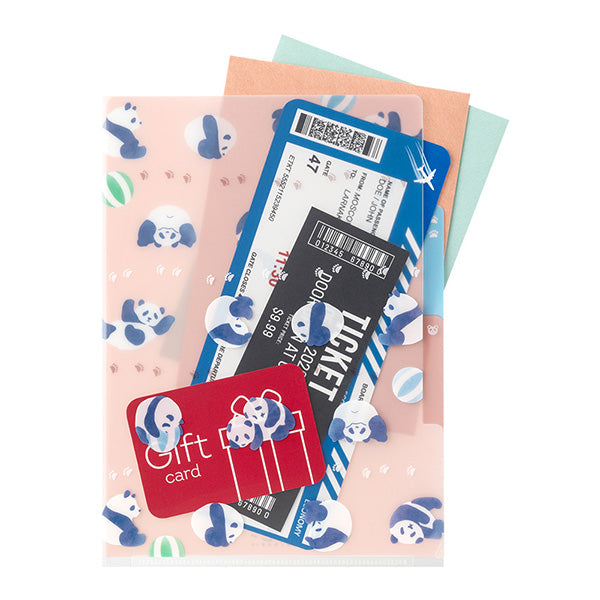 ミドリ ３ポケットクリアホルダー＜Ａ５＞パンタ 35569006　4902805355698（10セット）