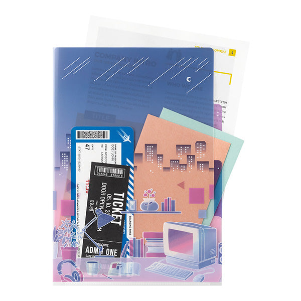 ミドリ ３ポケットクリアホルダー＜Ａ４＞シティホ 35570006　4902805355704（10セット）