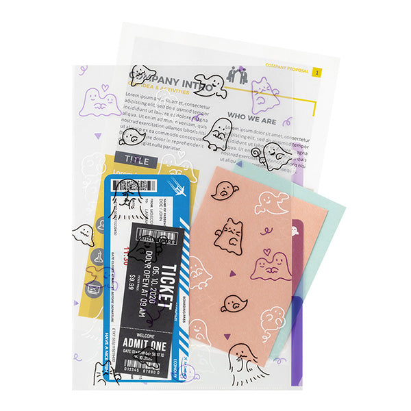 ミドリ ３ポケットクリアホルダー＜Ａ４＞お 35573006　4902805355735（10セット）