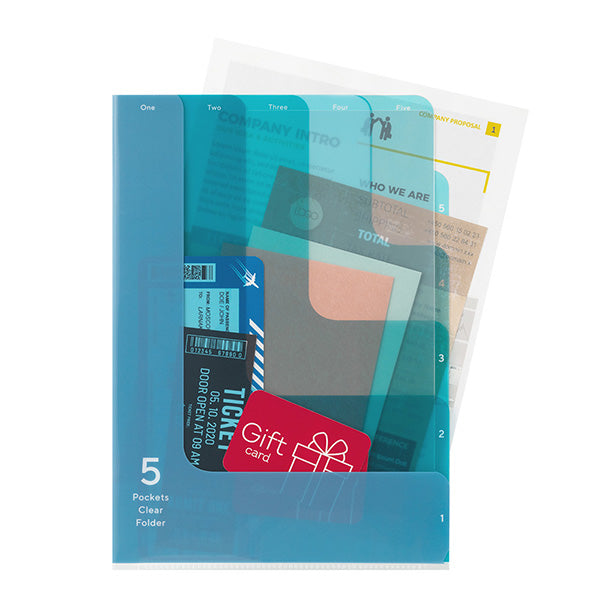 ミドリ ５ポケットクリアホルダー＜Ａ４＞ツーウェ 35575006　4902805355759（5セット）