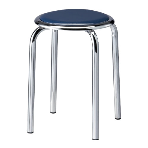 PLUS（プラス）オフィス家具 丸イス M-24M ネイビー ビニールシート張り　4942646058228