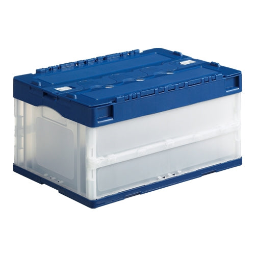 PLUS（プラス）オフィス家具 オリタタミコンテナ JTC-40F-NV 40L蓋付　4547345030041