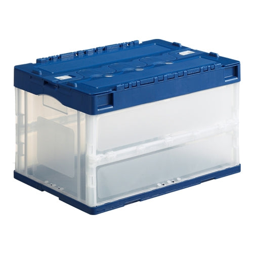 PLUS（プラス）オフィス家具 オリタタミコンテナ JTC-50F-NV 50L蓋付　4547345030058