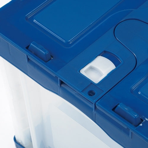 PLUS（プラス）オフィス家具 オリタタミコンテナ JTC-50F-NV 50L蓋付　4547345030058