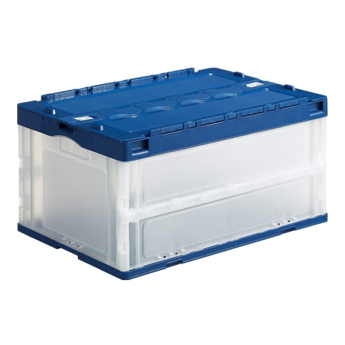 PLUS（プラス）オフィス家具 オリタタミコンテナ JTC-75F-NV 75L蓋付　4547345030065