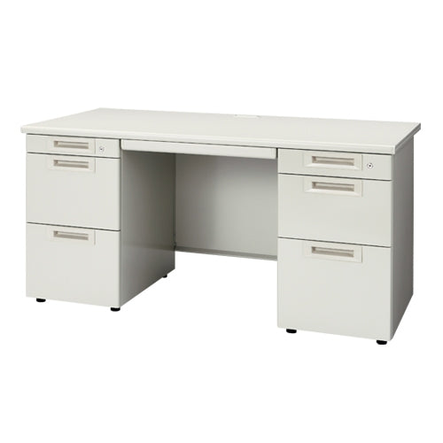 PLUS（プラス）オフィス家具 両袖机 RJ-147D-33 LGY エルグレー　