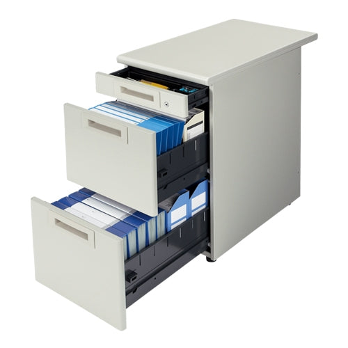 PLUS（プラス）オフィス家具 脇机3段 RJ-047A-A3 エルグレー 引出A　