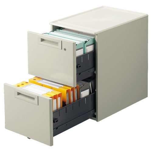 PLUS（プラス）オフィス家具 キャビネット2段RJ-046SC-A2 エルグレー　