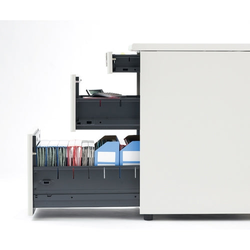 PLUS（プラス）オフィス家具 脇机3段 RJ-047D-D3 ホワイト 引出D　
