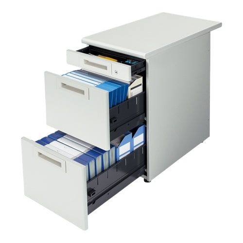 PLUS（プラス）オフィス家具 脇机3段 RJ-047A-A3 ホワイト 引出A　