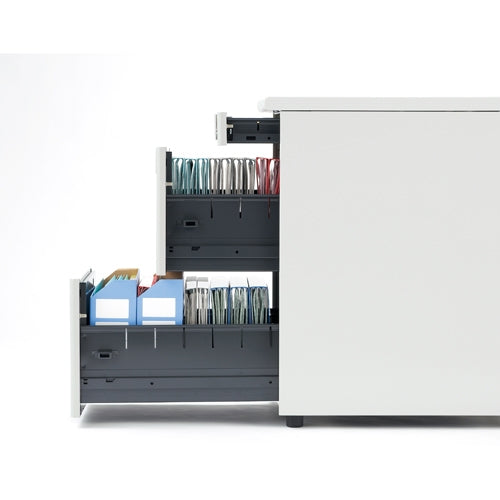 PLUS（プラス）オフィス家具 脇机3段 RJ-047A-A3 ホワイト 引出A　