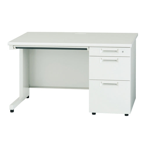 PLUS（プラス）オフィス家具 片袖机 JS-127D-3 WH ホワイト　