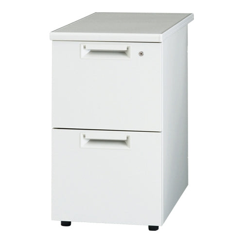 PLUS（プラス）オフィス家具 脇机2段 JS-047D-A2 ホワイト　