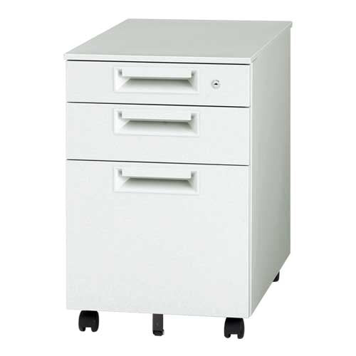 PLUS（プラス）オフィス家具 キャビネット3段 JS-046SC-B3 ホワイト　