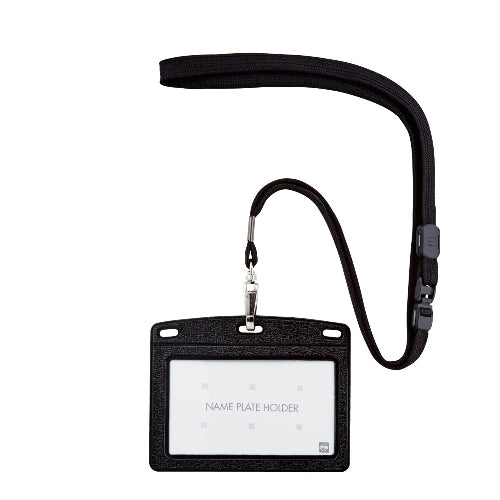 Open industrial suspension name card leather-like N-123P-BK black