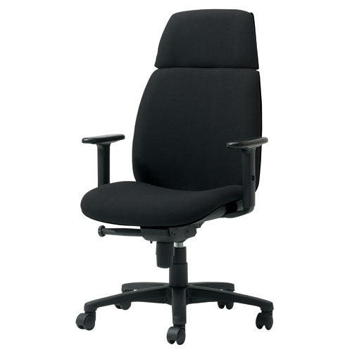PLUS（プラス）オフィス家具 事務イスU KD-UC63SLJ-N ハイバック肘付 BK　4933178209264