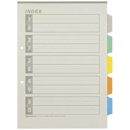 スマートバリュー 再生インデックスA4S 5色5山10組 D137J-5Y 4547345031284