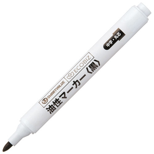スマートバリュー 油性マーカーシングル中字黒12本 H037J-BK 4547345031949
