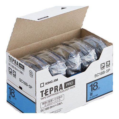 キングジム テプラPROテープカラーラベル青 SC18B-5P 4971660766963